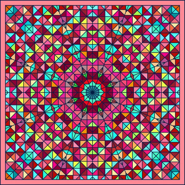 Estrela decorativa digital colorida abstrata da flor. Cont geométrico —  Vetores de Stock