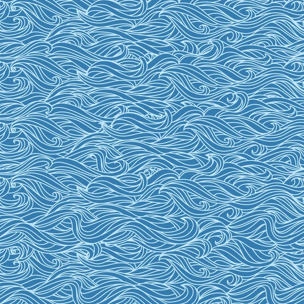 Abstract Wavy Blue Seamless Texture — Stock Vector