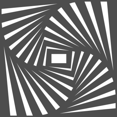 Siyah ve beyaz optik yanılsama. Op sanat vektör arka plan ile 