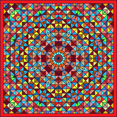 Abstract Colorful Digital Decorative Flower Star. Geometric Cont clipart