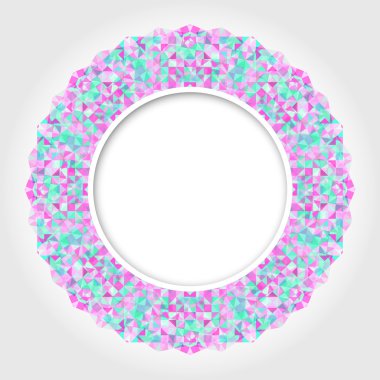 açık renkli dijital sınır ile soyut beyaz yuvarlak çerçeve