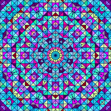 soyut renkli dijital dekoratif çiçek. sanatsal zemin renkli geometrik kontrast hat yıldız ve mavi pembe kırmızı mavi