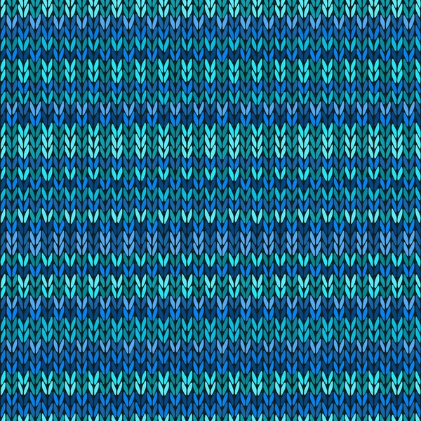 Arrière-plan vectoriel en aiguille, motif tricoté ornemental bleu — Image vectorielle