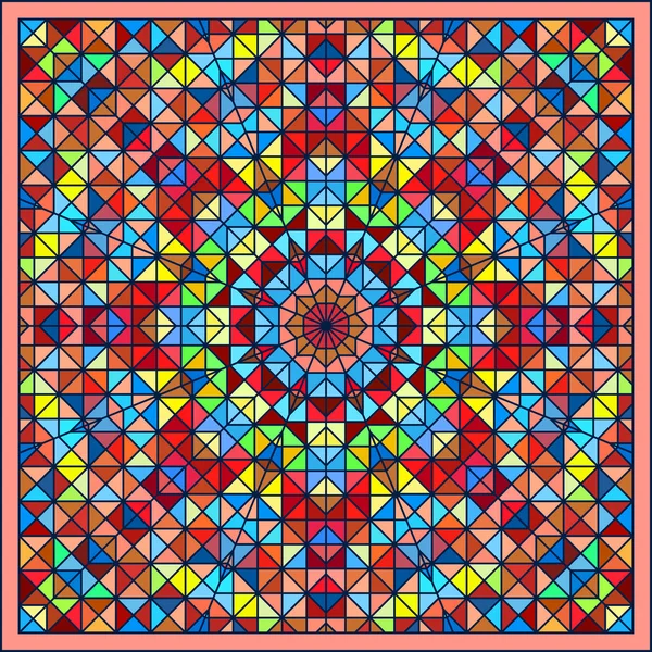 Fleur décorative numérique colorée abstraite. Contraste géométrique — Image vectorielle