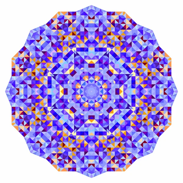 Résumé fond de cercle coloré. Mosaïque bannière ronde de bleu violet rouge orange jaune blanc formes géométriques de couleur — Image vectorielle