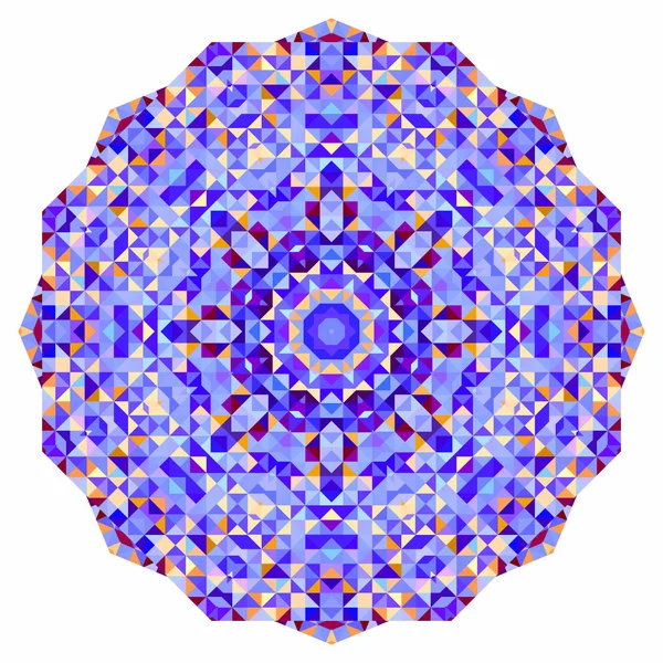 Abstrakte bunte Kreiskulisse. Mosaik rundes Banner von blau violett rot orange gelb weiß Farbe geometrische Formen — Stockvektor