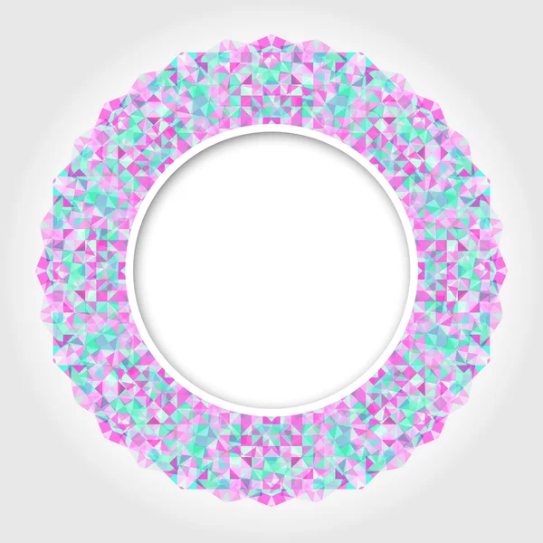 Cadre rond blanc abstrait avec bordure numérique couleur claire — Image vectorielle
