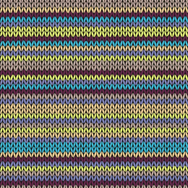 Modello lavorato a maglia senza cuciture. Modello tribale ripetitivo multicolore — Vettoriale Stock