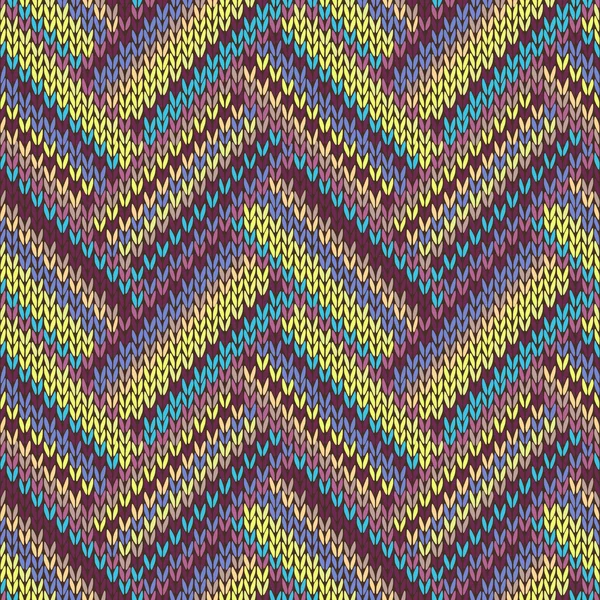 Motif tricoté sans couture. Modèle tribal répétitif multicolore — Image vectorielle