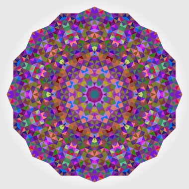 Soyut dijital çok renkli geometrik çiçek