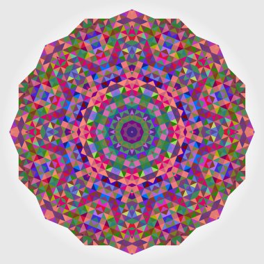 Soyut dijital çok renkli geometrik çiçek