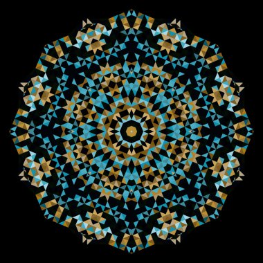 Soyut dijital çok renkli geometrik çiçek