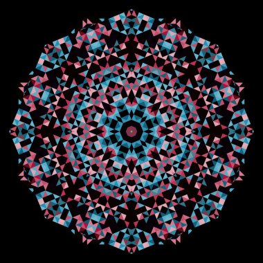 Soyut dijital çok renkli geometrik çiçek