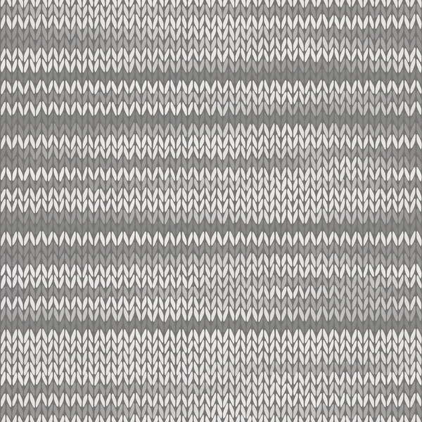 Style Seamless Knitted Melange Pattern. White Grey Color Vector — Stock Vector