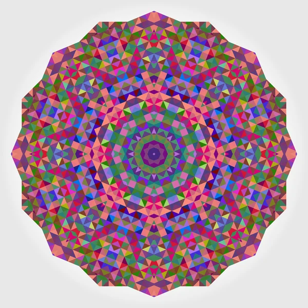 Flor geométrica digital multicolorida abstrata — Vetor de Stock