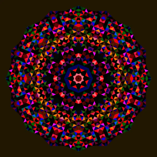 Fleur abstraite. Rouge Bleu Vert Noir Couleur dominante — Image vectorielle