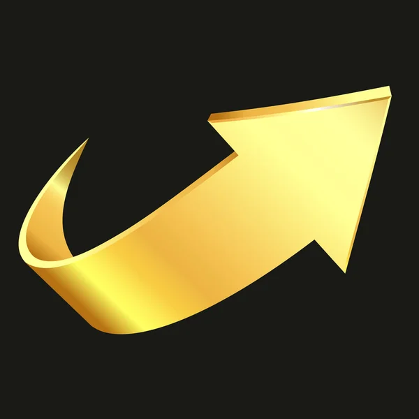 ゴールドの矢印 — ストックベクタ