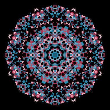 Abstract Flower. Creative Colorful style wheel. Red Pink 