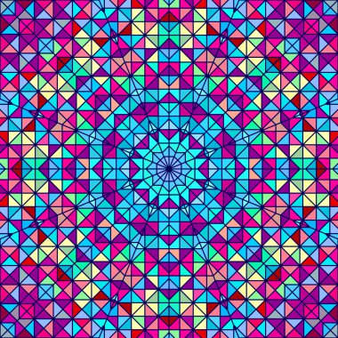 soyut renkli dijital dekoratif çiçek. sanatsal zemin renkli geometrik kontrast hat yıldız ve mavi pembe kırmızı mavi