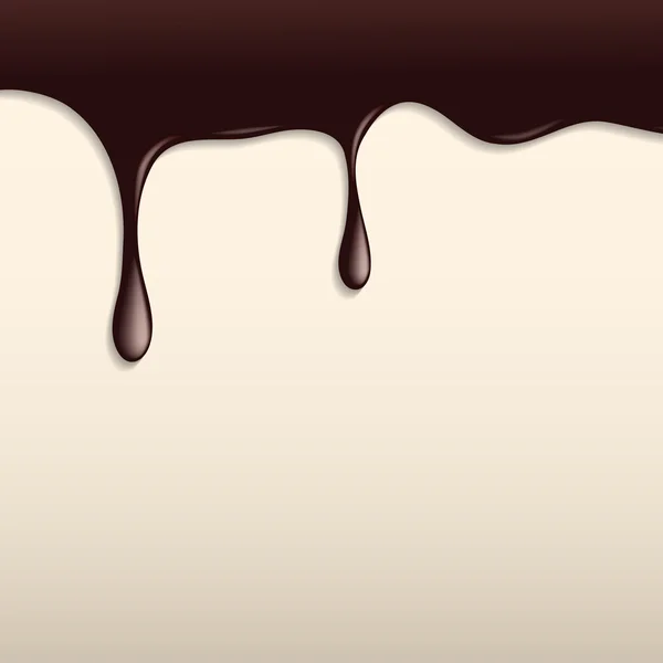 融化在浅色背景上的黑巧克力滴 — 图库照片