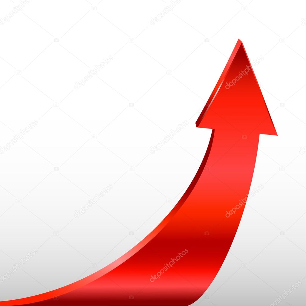 Red arrow and white background