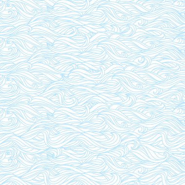 Seamless Abstract Light Blue White Color Hand-drawn Patte