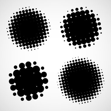 Abstract Halftone Backgrounds Set of Isolated Modern Des