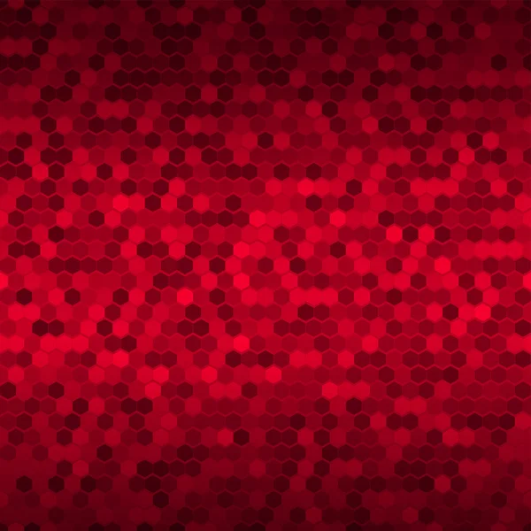 赤い六角形の背景。抽象的な幾何学的なシームレス パターン — ストックベクタ