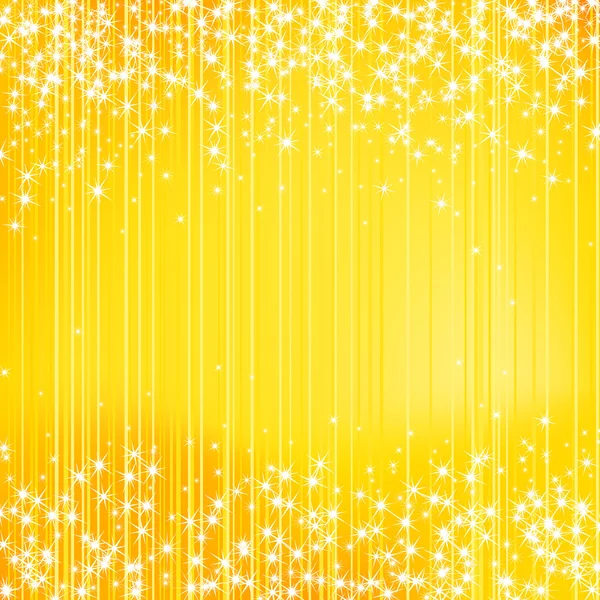 Bright Yellow Holiday Background with Stars — Stock Vector