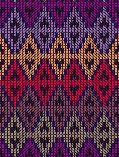 Tejer tejido de lana sin costura jacquard ornamento textura. Tela color tra — Vector de stock