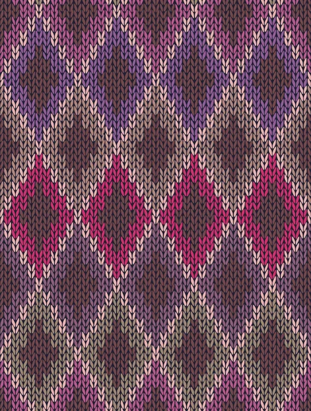 Stricken wollenen nahtlosen Jacquard Ornament Textur. Stofffarbe tra — Stockvektor