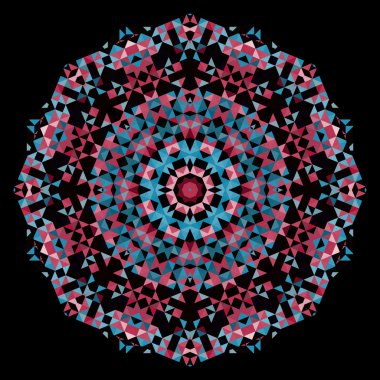 Soyut çiçek. Yaratıcı renkli stil tekerlek vektör. Kırmızı pembe 