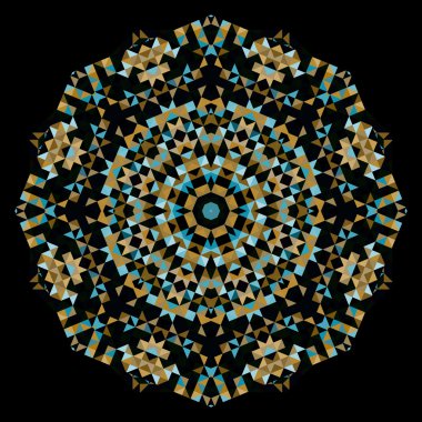 Soyut dijital çok renkli geometrik çiçek