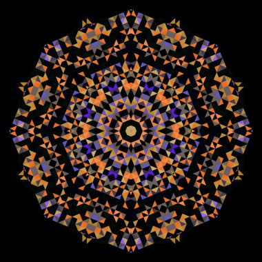 Soyut dijital çok renkli geometrik çiçek