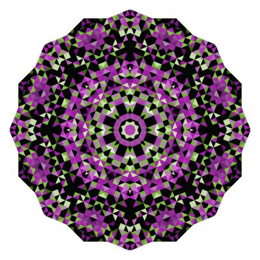 Soyut dijital çok renkli geometrik çiçek