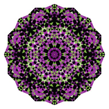 Soyut dijital çok renkli geometrik çiçek