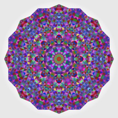 Soyut dijital çok renkli geometrik çiçek