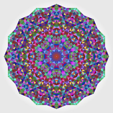 Soyut dijital çok renkli geometrik çiçek
