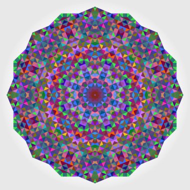 Soyut dijital çok renkli geometrik çiçek
