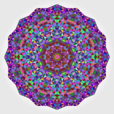 Soyut dijital çok renkli geometrik çiçek