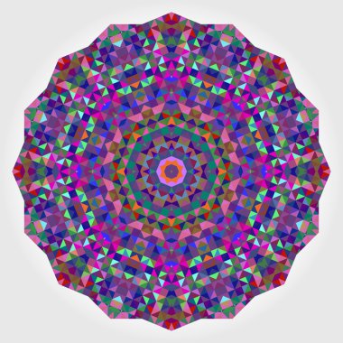 Soyut dijital çok renkli geometrik çiçek