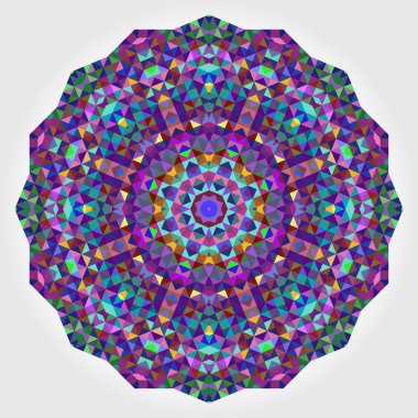 Soyut dijital çok renkli geometrik çiçek