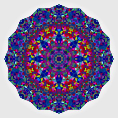 Soyut dijital çok renkli geometrik çiçek