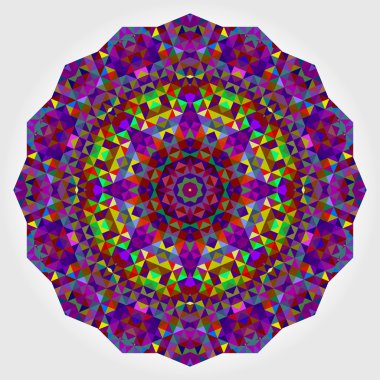 Soyut dijital çok renkli geometrik çiçek