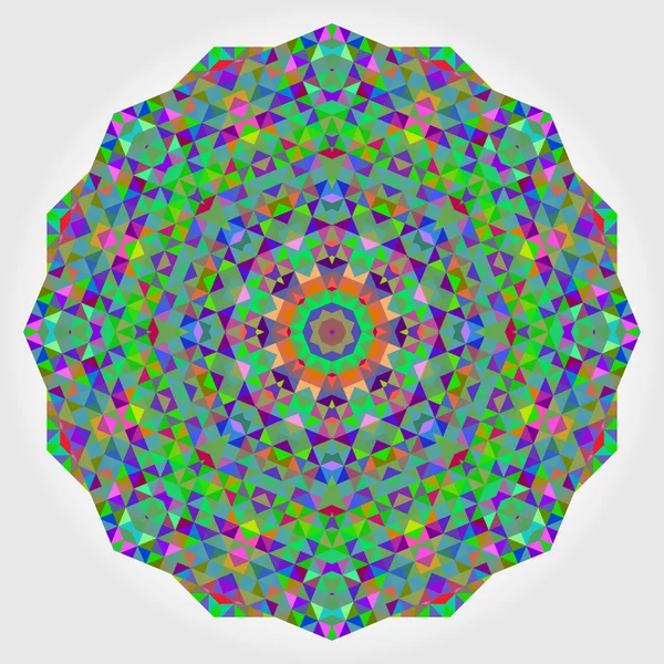 Abstrakt blomma. Kreativa färgglada stil vektor hjul. Cirkel bakgrund. Mosaiska Banner av geometriska former. Röd grön Orange lila lila blå violett Magenta runt Mandala bakgrund — Stock vektor