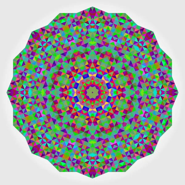 Abstraktní květina. Kreativní barevné stylu vektor kolo. Kruh pozadí. Mozaika Banner geometrické tvary. Červená zelená oranžová fialové Lila modré fialové purpurová kolo Mandala pozadí — Stockový vektor