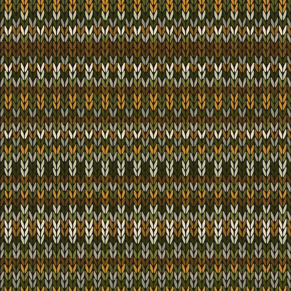 Strickmuster nahtlos grün braun gelb — Stockvektor