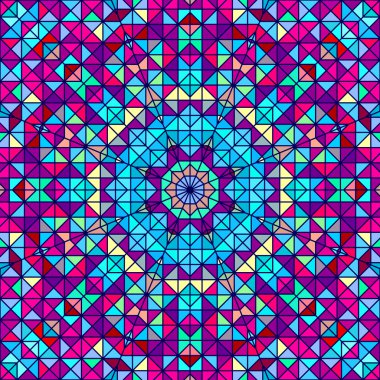 soyut renkli dijital dekoratif çiçek. sanatsal zemin renkli geometrik kontrast hat yıldız ve mavi pembe kırmızı mavi