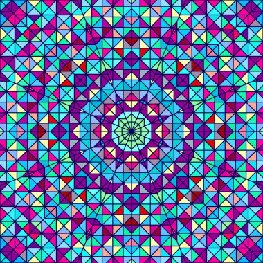 soyut renkli dijital dekoratif çiçek. sanatsal zemin renkli geometrik kontrast hat yıldız ve mavi pembe kırmızı mavi