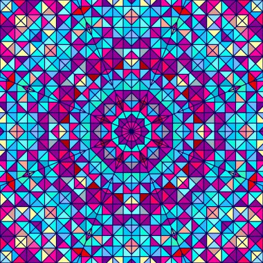 soyut renkli dijital dekoratif çiçek. sanatsal zemin renkli geometrik kontrast hat yıldız ve mavi pembe kırmızı mavi